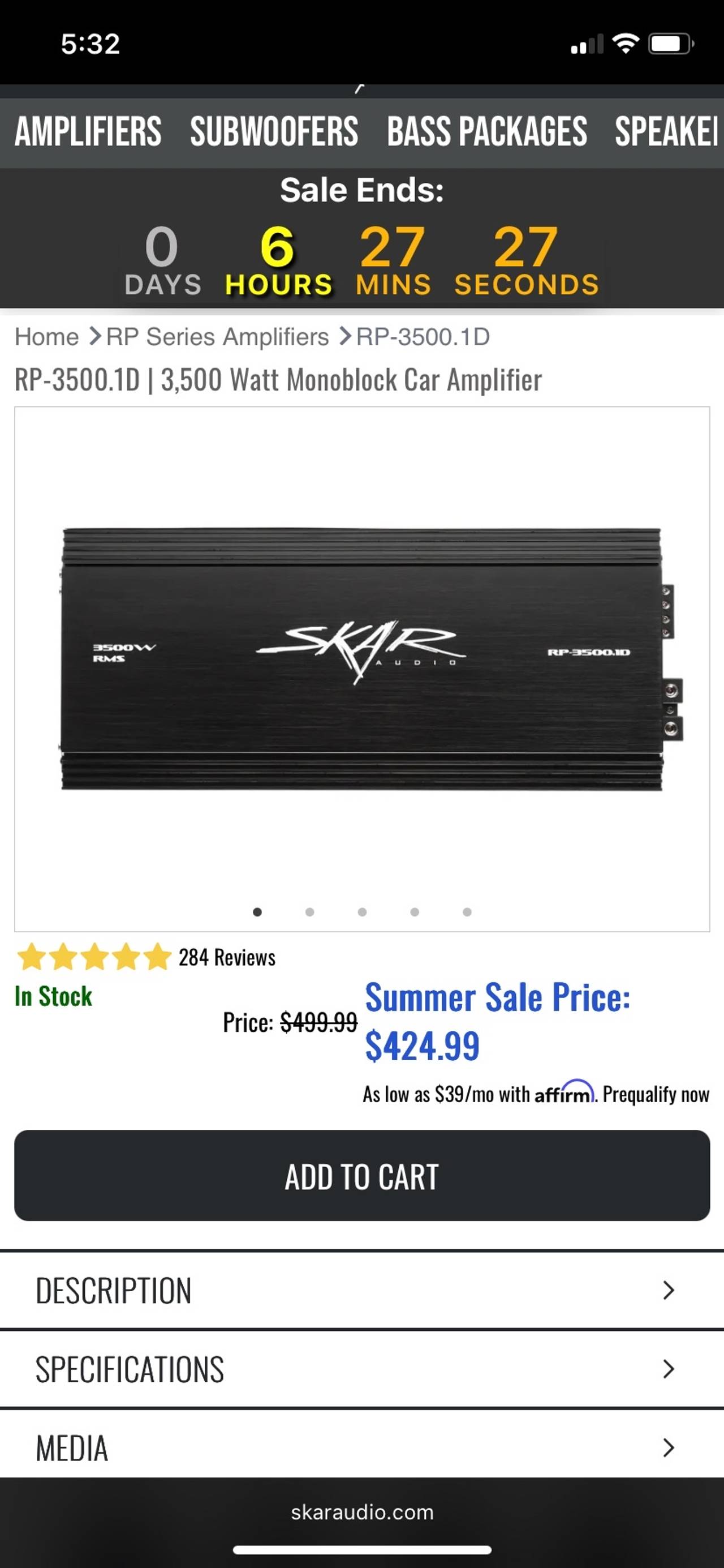 Skar Audio RP-3500.1D