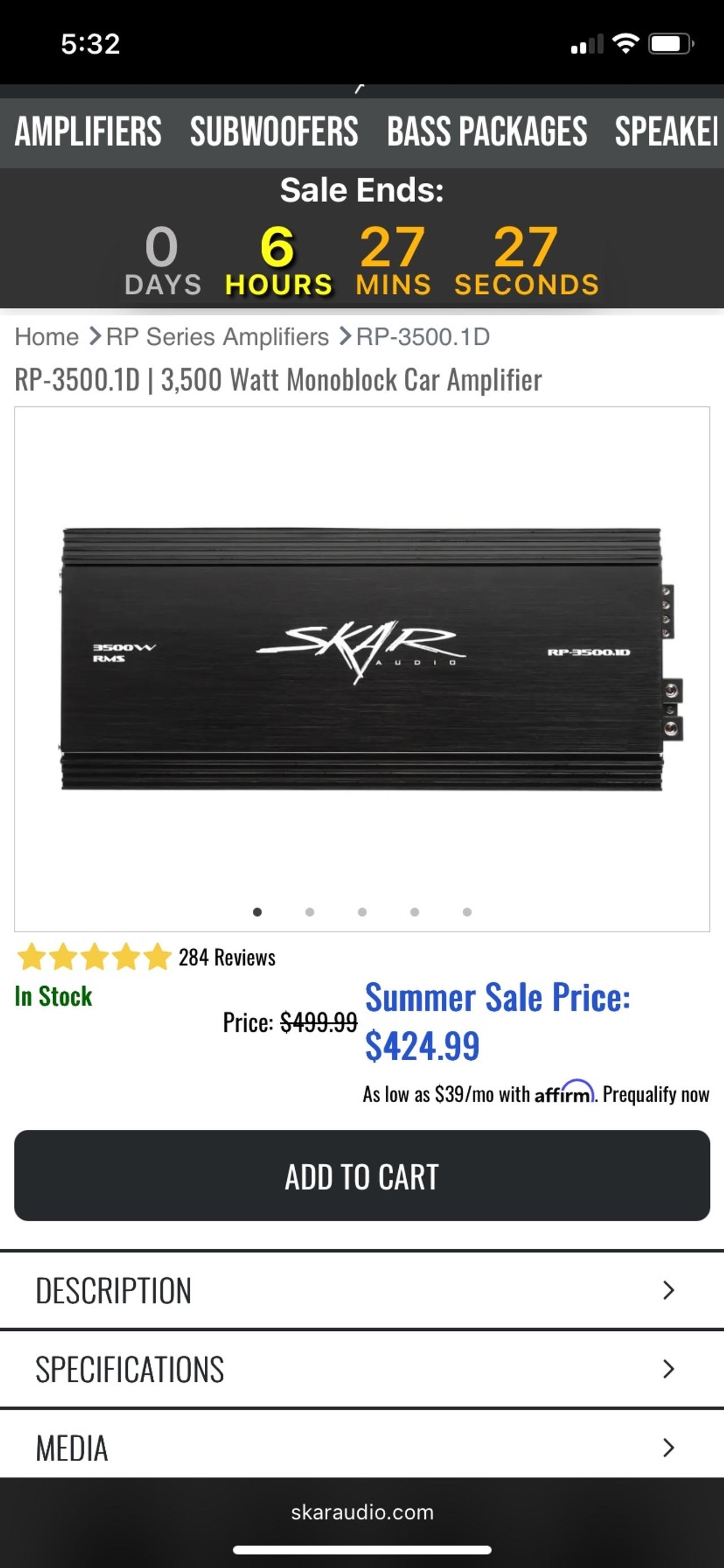 Skar Audio RP-3500.1D