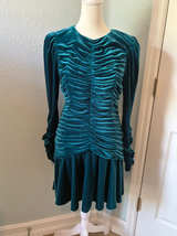 ML Monique Lhuillier Vintage Ruched Velvet Mini Dress - Image 1