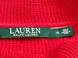 Lauren Ralph Lauren Red Waffle Knit Cowl Neck Sweater, size 1X. - Image 4