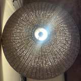 Textured Ceramic Table Lamp with Woven Shade - Image 3