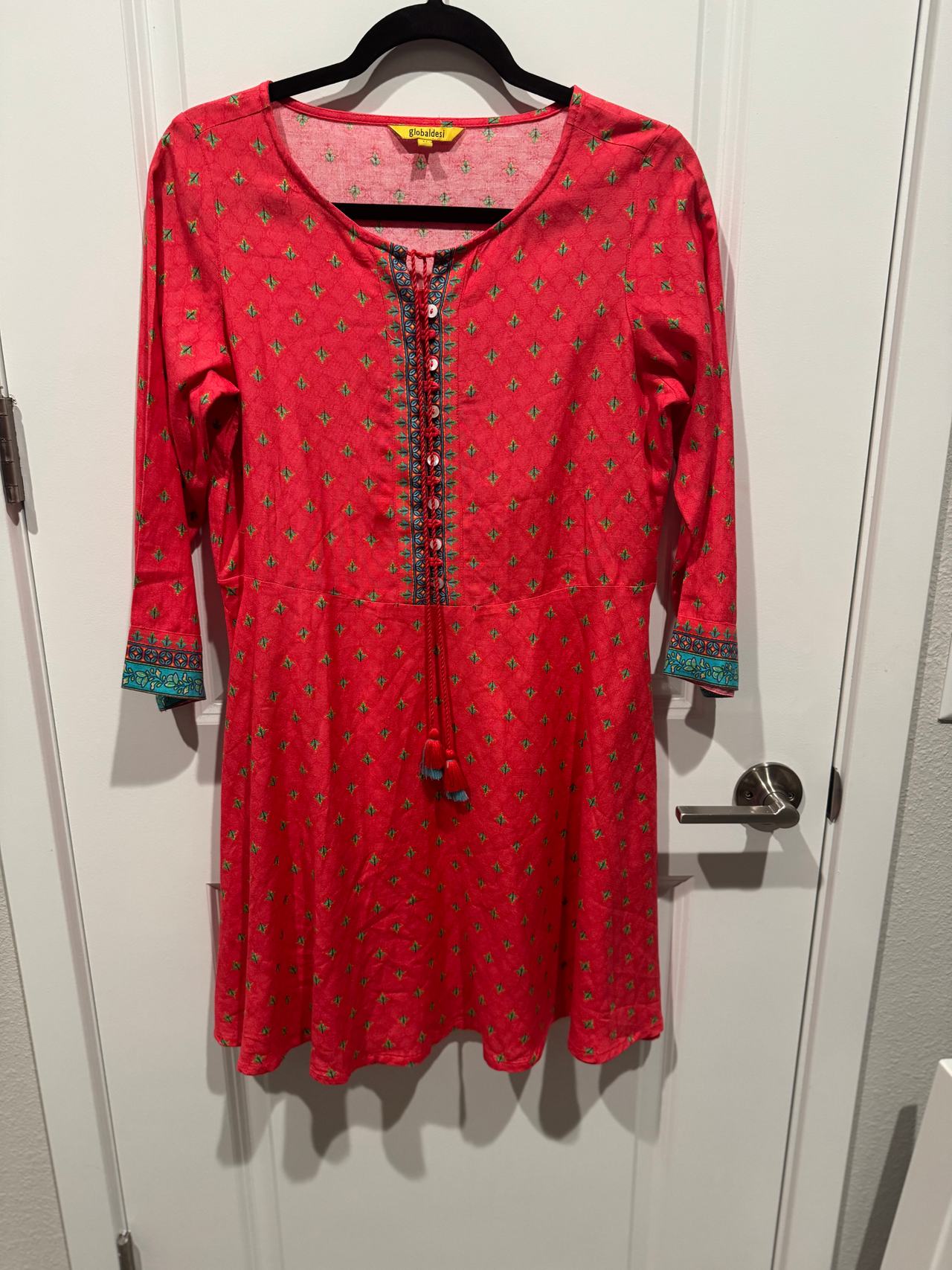 Globaldesi indian Kurti tunic women’s red medium red