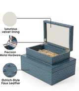 Faux Ostrich Leather Decorative Boxes - Image 2