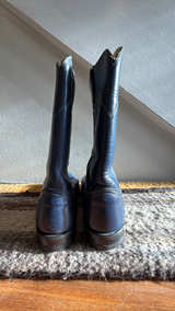 Justin Boots Roper Blue Leather Cowboy Boots: 7B - Image 2