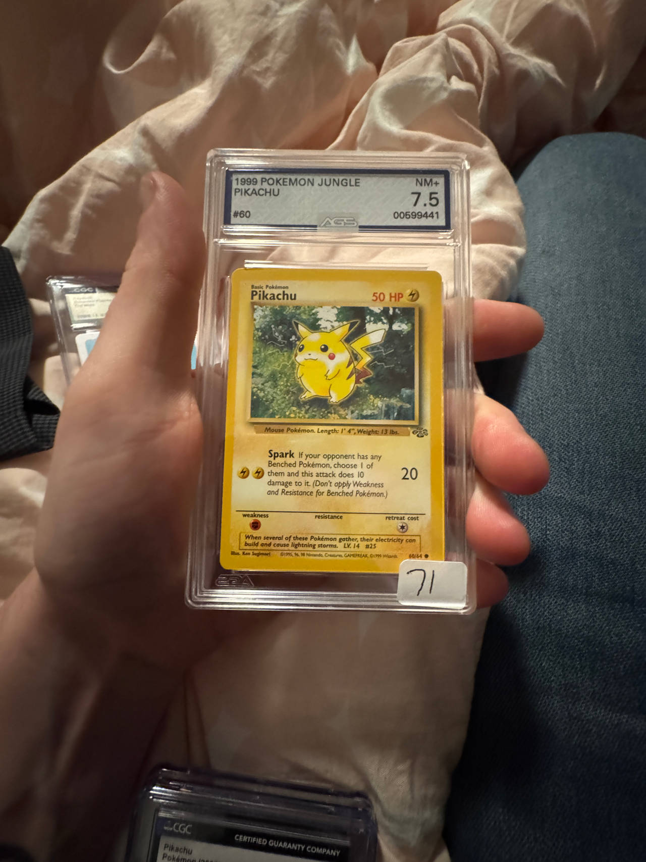1999 Pokemon Jungle Pikachu #60 AGS 7.5