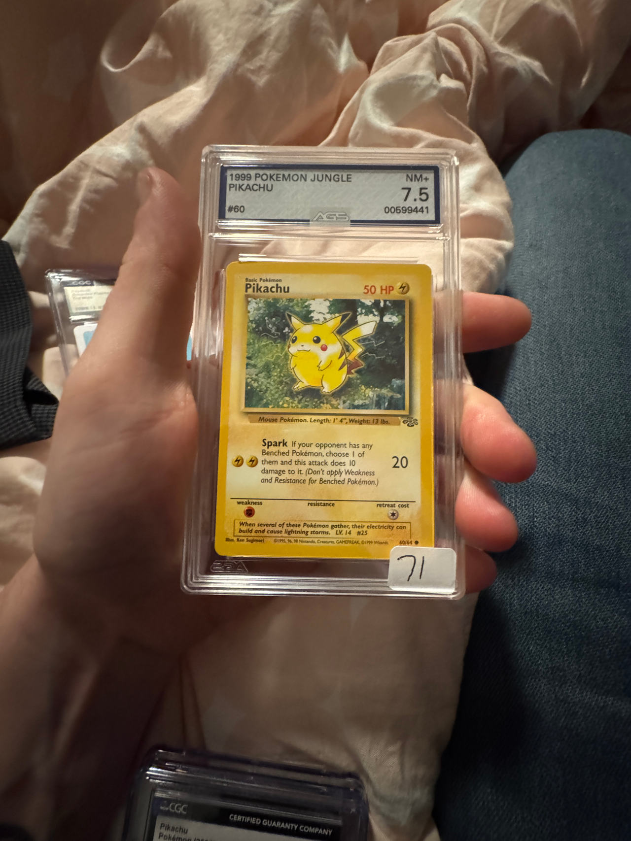 1999 Pokemon Jungle Pikachu #60 AGS 7.5