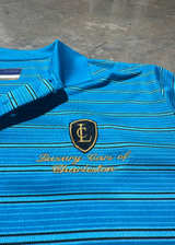 Unworn Jack Nicklaus Stay Dri Golf Polo Shirt Blue/Black Striped. - Image 3