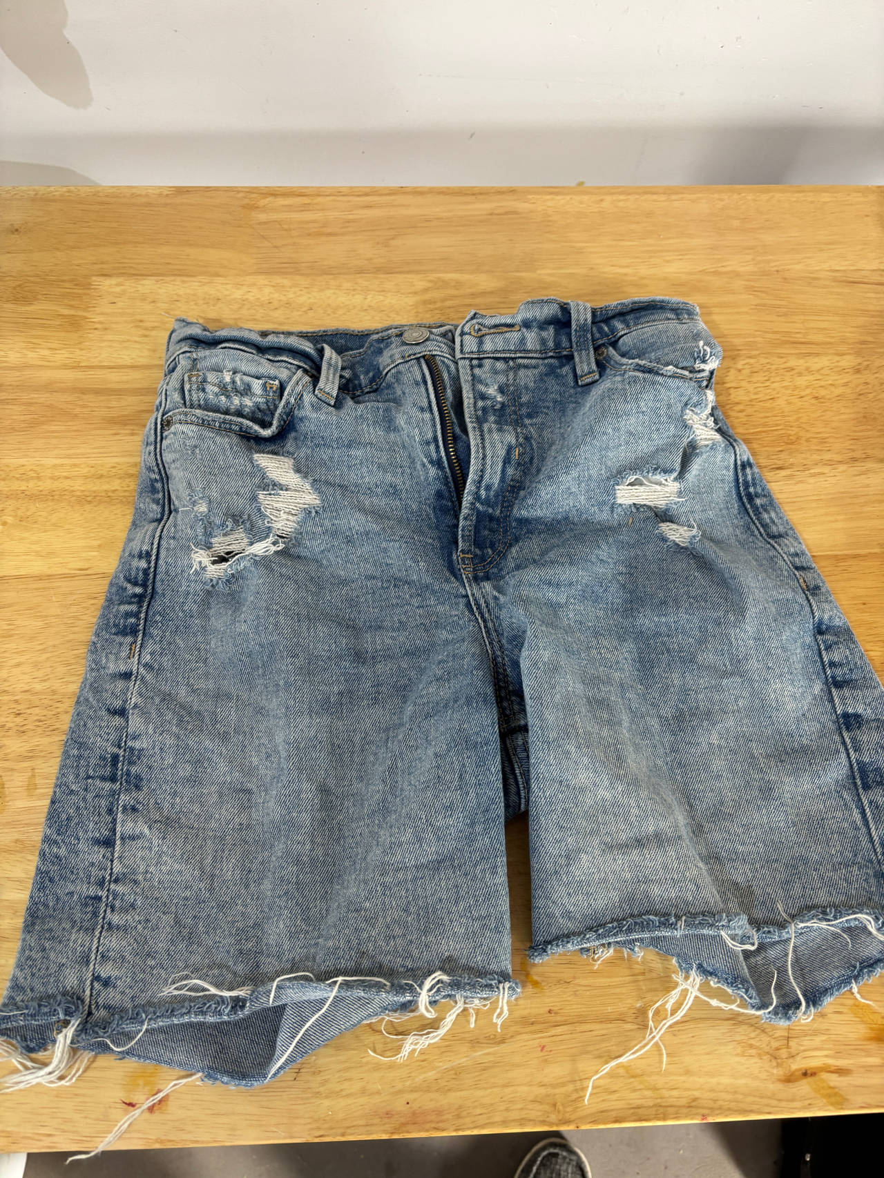 Distressed Denim Cutoff Shorts