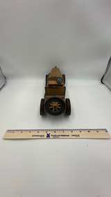Handmade Wooden Vintage Race Car Model - Image 2