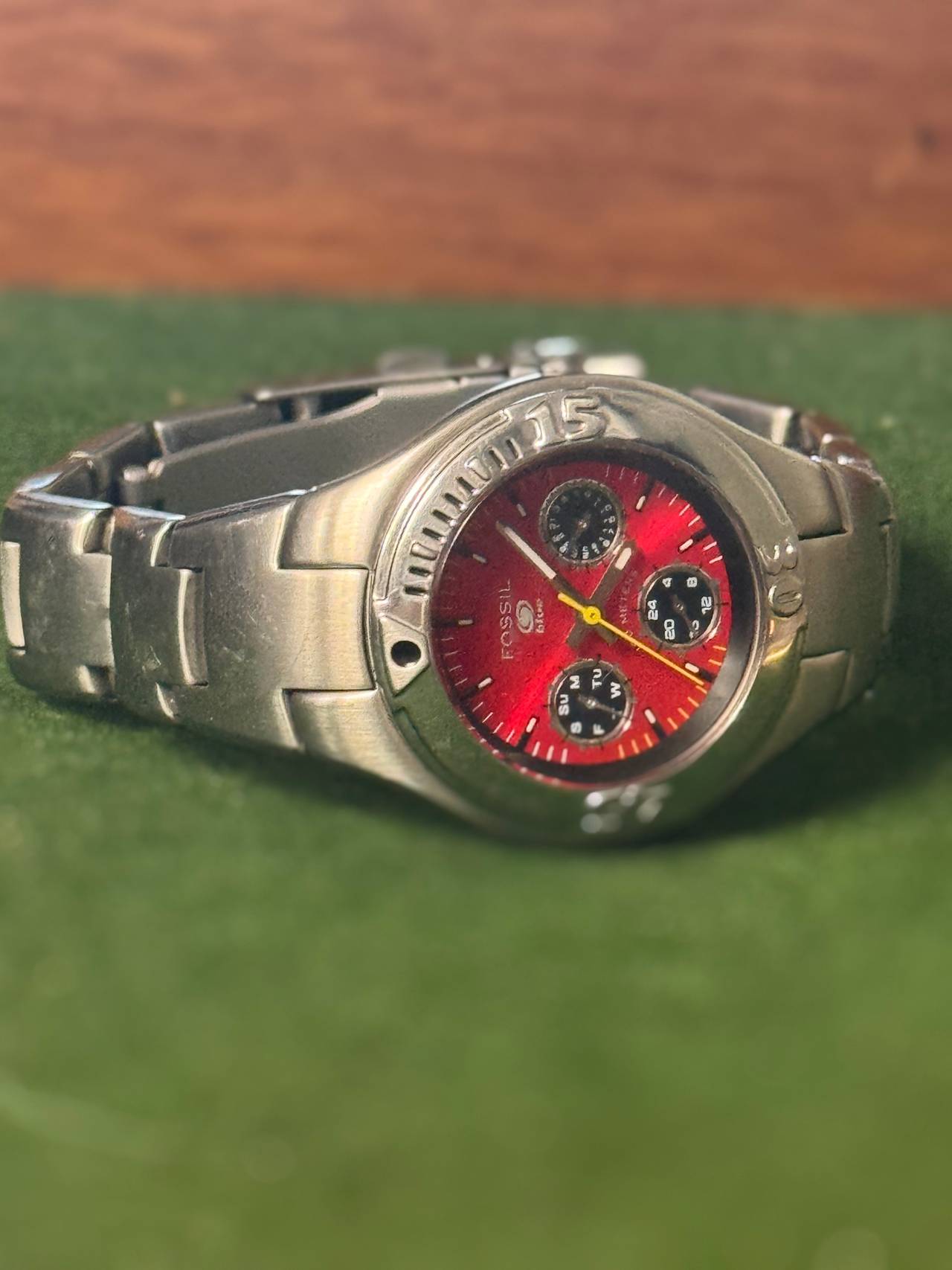 Fossil Blue Red Dial Multifunction Watch