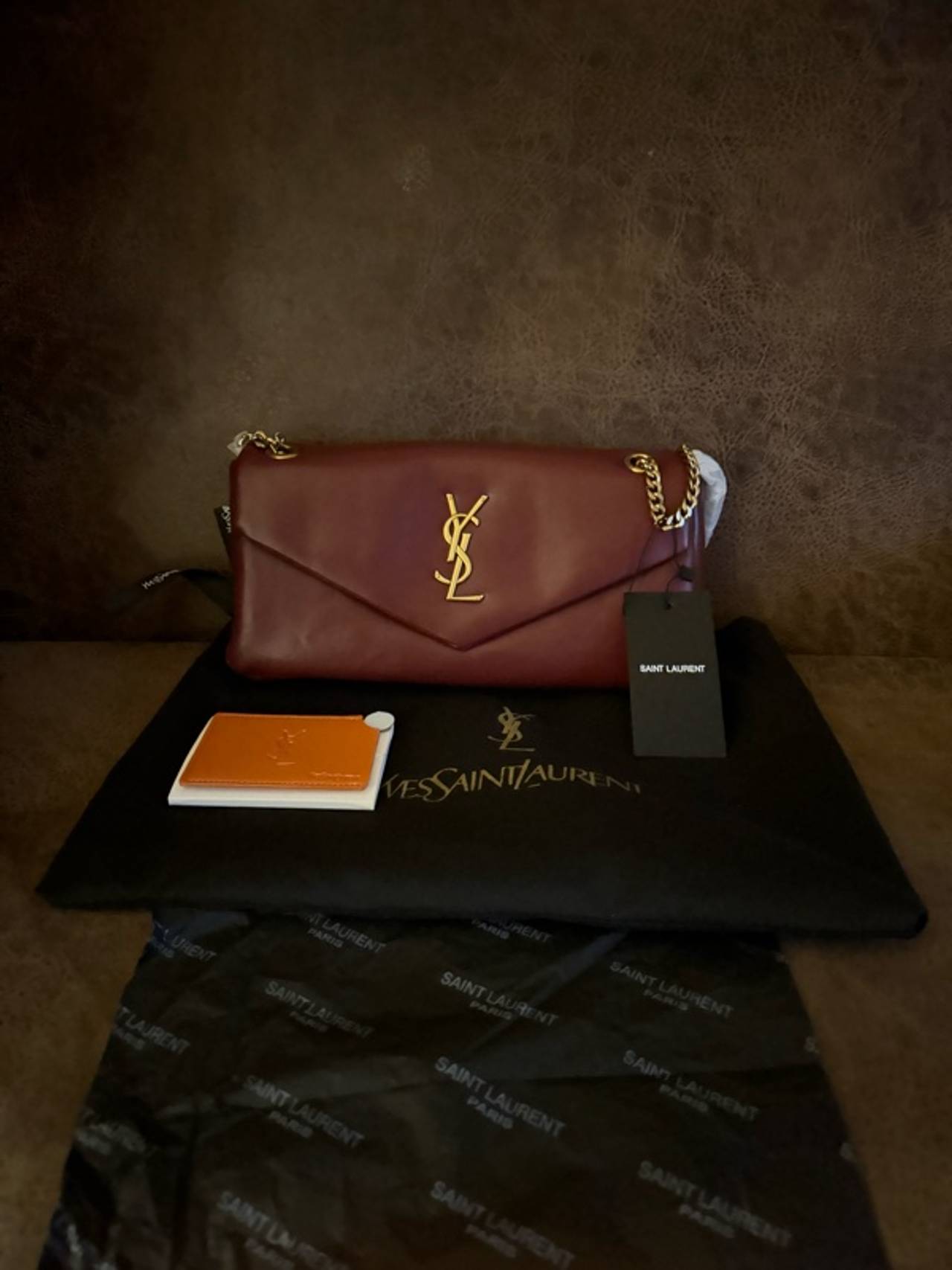 Deep Raspberry Smooth Lambskin Small Calypso Chain Bag