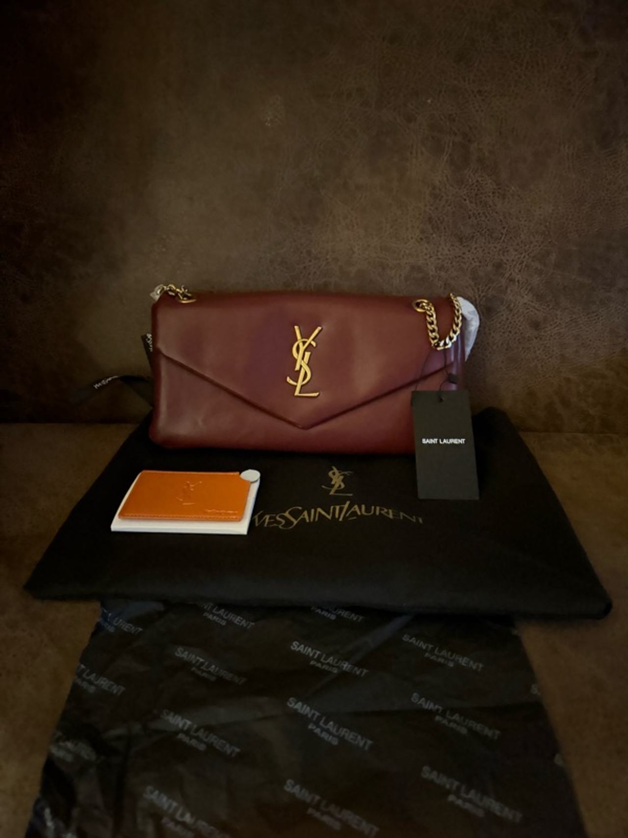 Deep Raspberry Smooth Lambskin Small Calypso Chain Bag