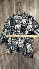 LOGO by Lori Goldstein Patchwork Print Cardigan XL business casual - Image 5