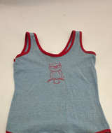 Vintage Style Owl Graphic Ringer Tank Top - Image 1