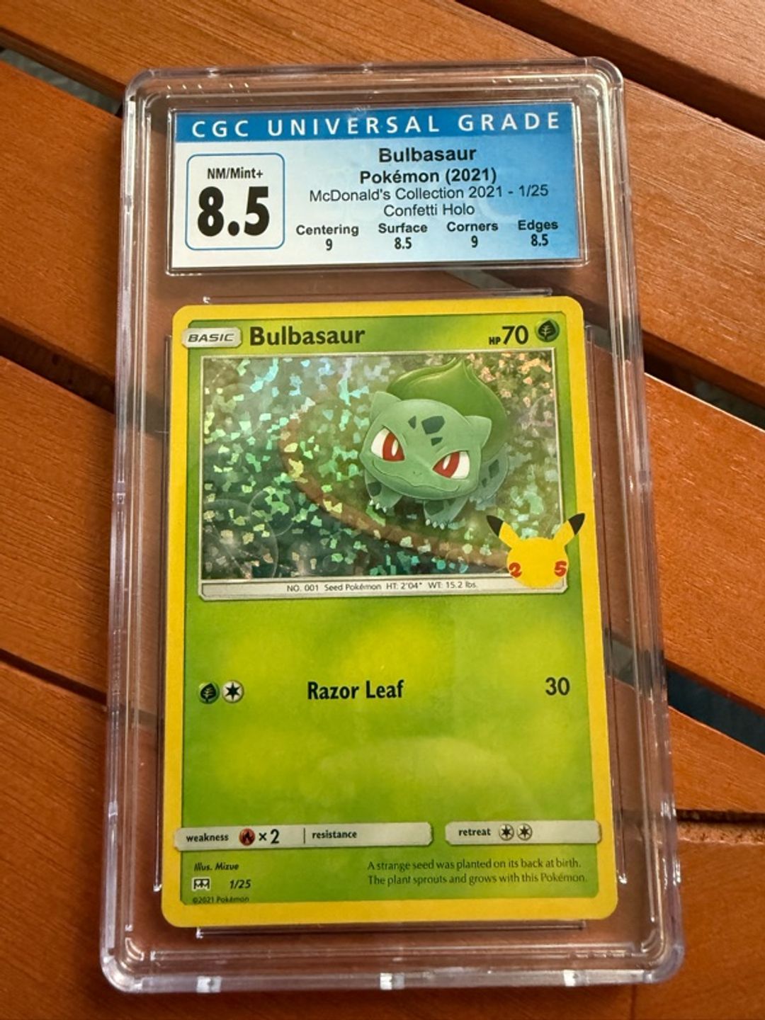 Pokemon Bulbasaur Holo 2021 McDonald's Card