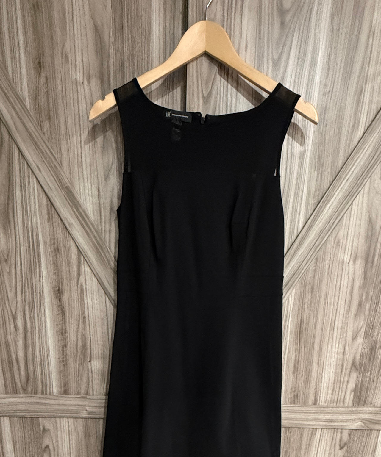 INC International Concepts Black Sleeveless Dress with Mesh Trim Size M Medium