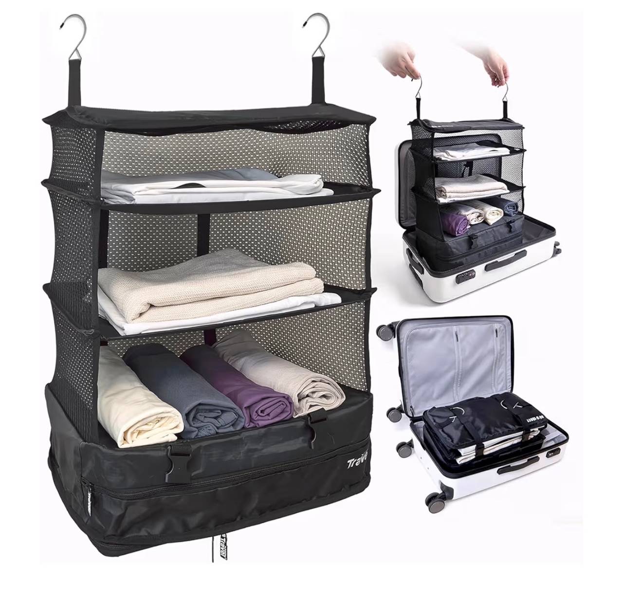 Hanging Travel Shelves Suitcase Organizer