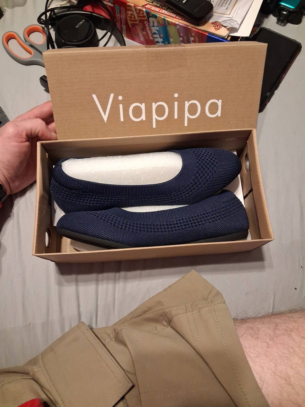 Viapipa Women's Knit Ballet Flats