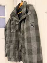 Billabong Men's Plaid Hooded Jacket Black Gray XL - Image 5