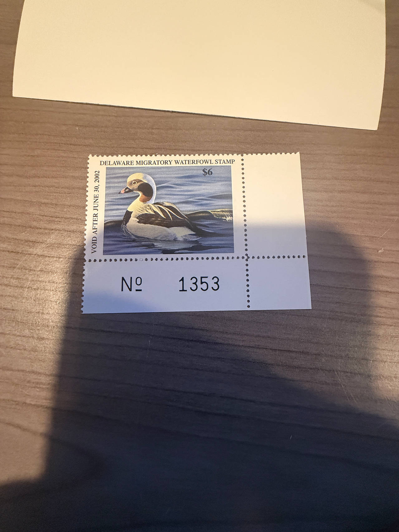 2001 Delaware Migratory Waterfowl Stamp Long-tailed Duck