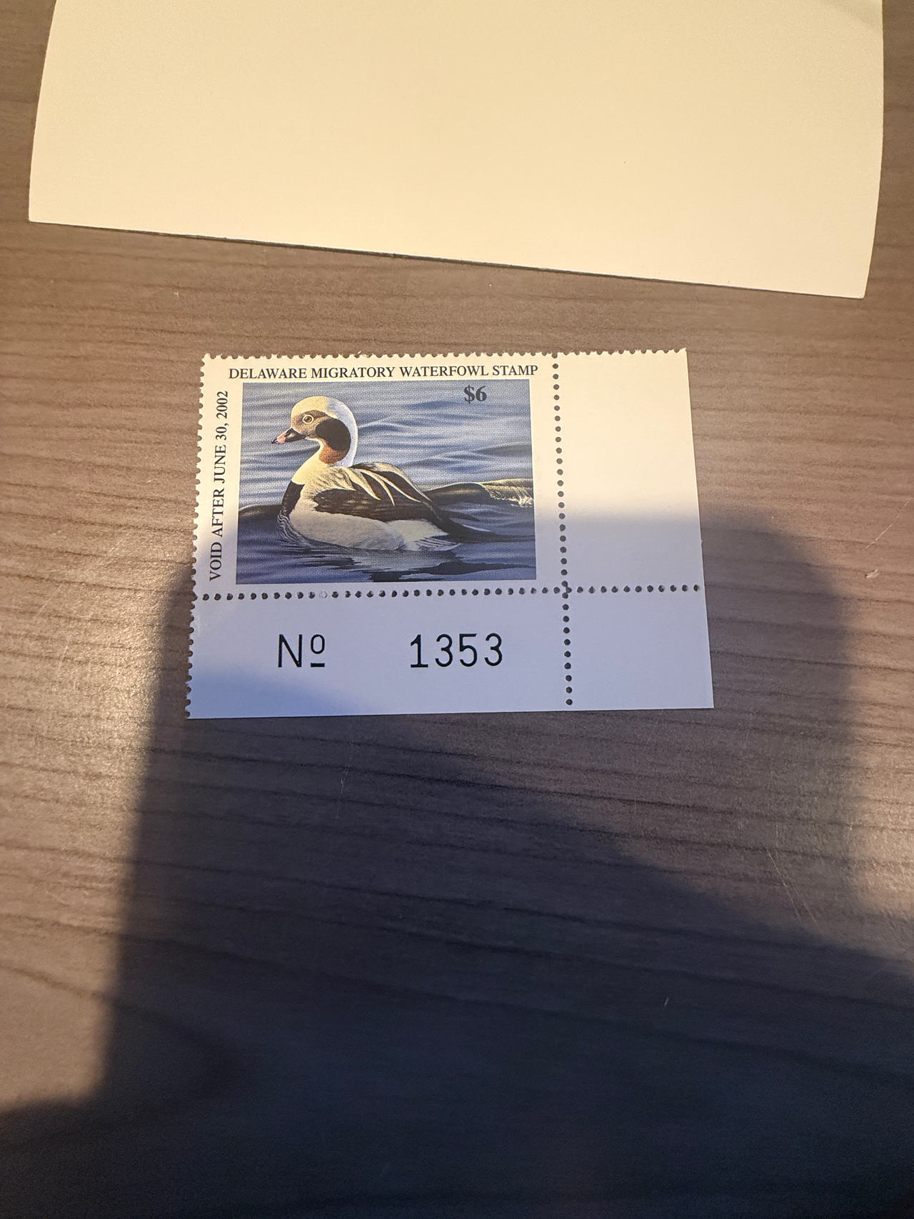 2001 Delaware Migratory Waterfowl Stamp Long-tailed Duck