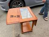 Vintage Oak Drop Leaf Side Table - Image 3