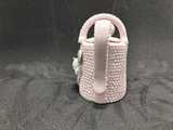 Vintage Pink Hobnail Ceramic Miniature Watering Can with Applied Rose - Image 5