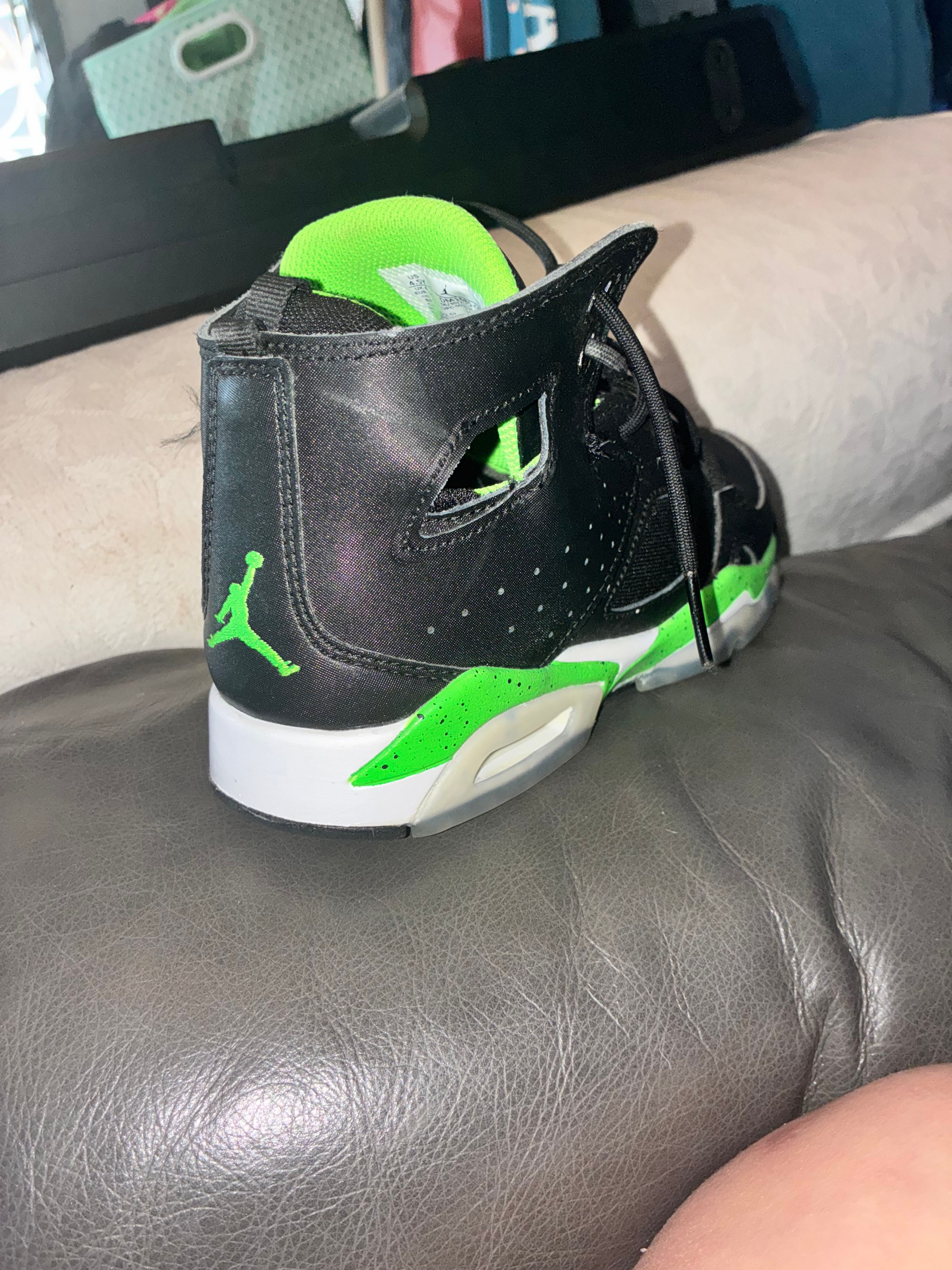 Nike Air Jordan Flight Club 91 Black/Green Strike - Image 4
