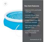Bluescape 10ft Fast Set Inflatable Ring Family Pool NEW - Image 4