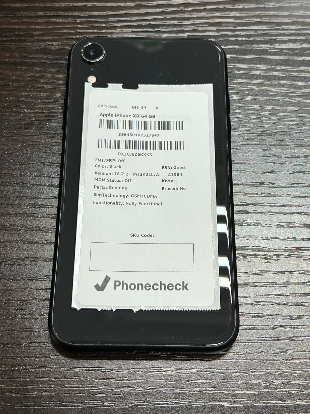 Apple iPhone XR 64GB Black unlocked 84% battery health