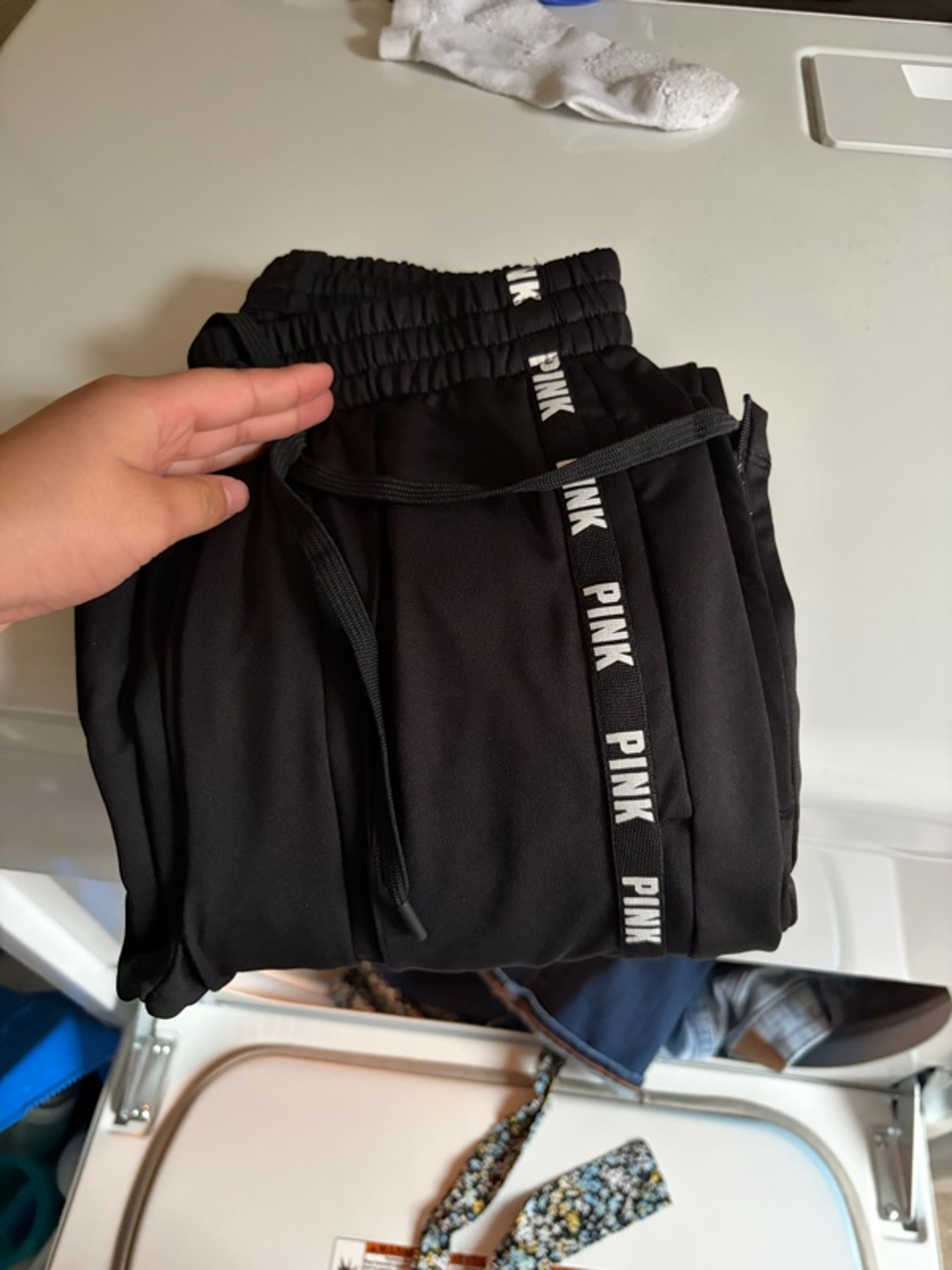 Victoria's Secret Pink Track Pants Black/White