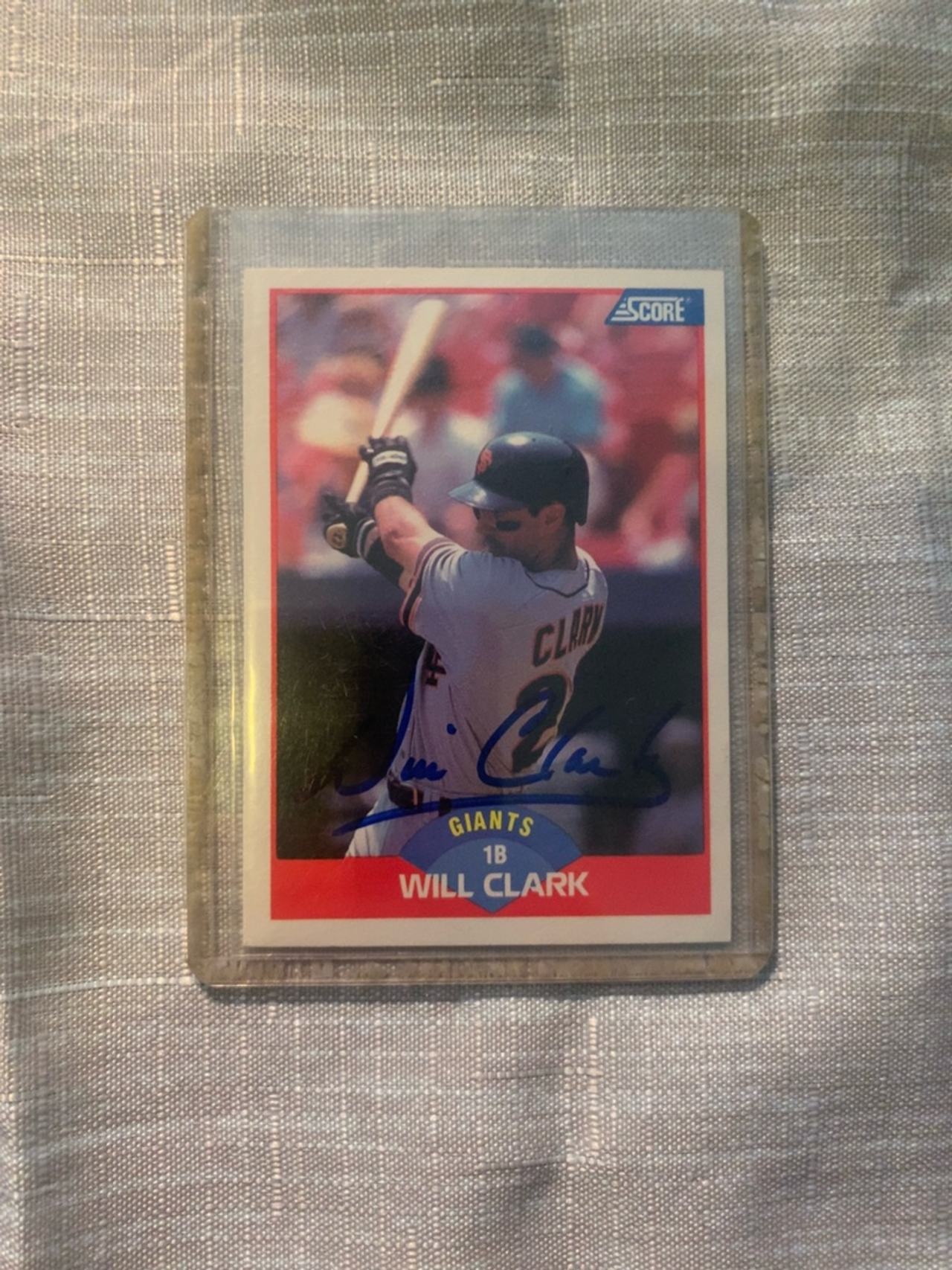 Autographed Score Will Clark 1989 #450 Baseball Card MINT