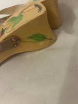 Woodies Hand-Painted Floral Wooden Wedge Sandals - Image 3