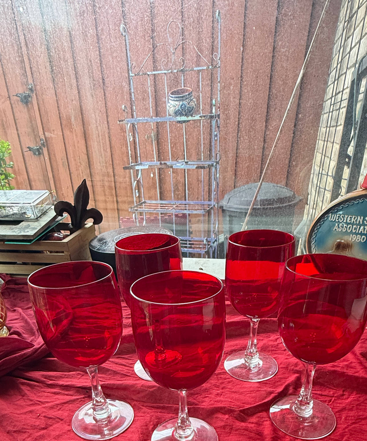 Libbey Ruby Red Wine Glasses with Clear Stem