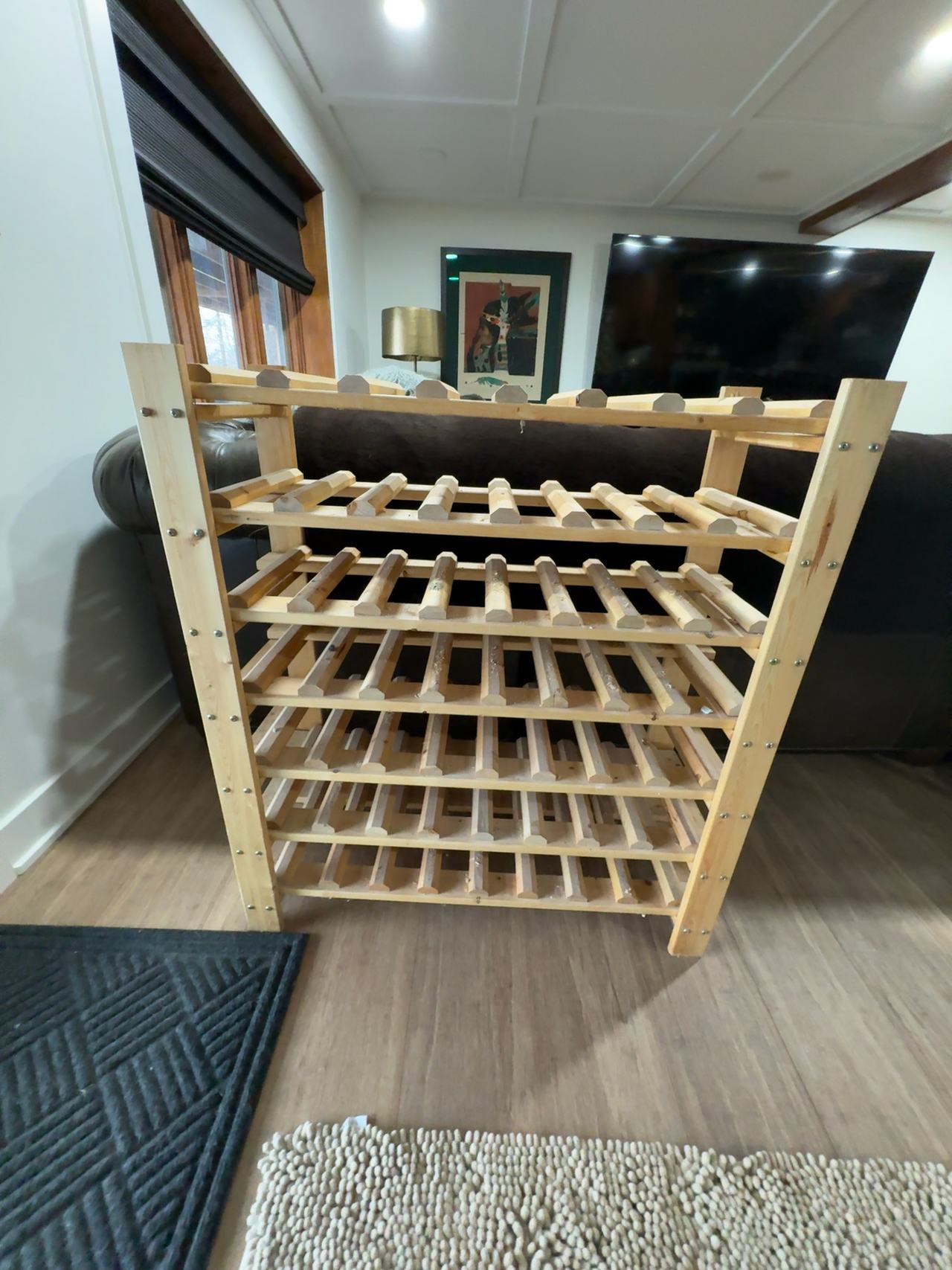 58-Bottle Bamboo Standing Wine Rack