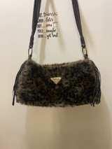 Prada Blue Shearling Shoulder Bag - Image 1
