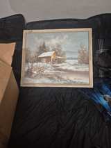 Alex Hart Winter Landscape Water Mill Oil Painting - Image 3