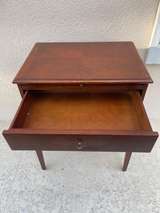 Vintage Wood Nightstand with Drawer and Curved Shelf - Image 6