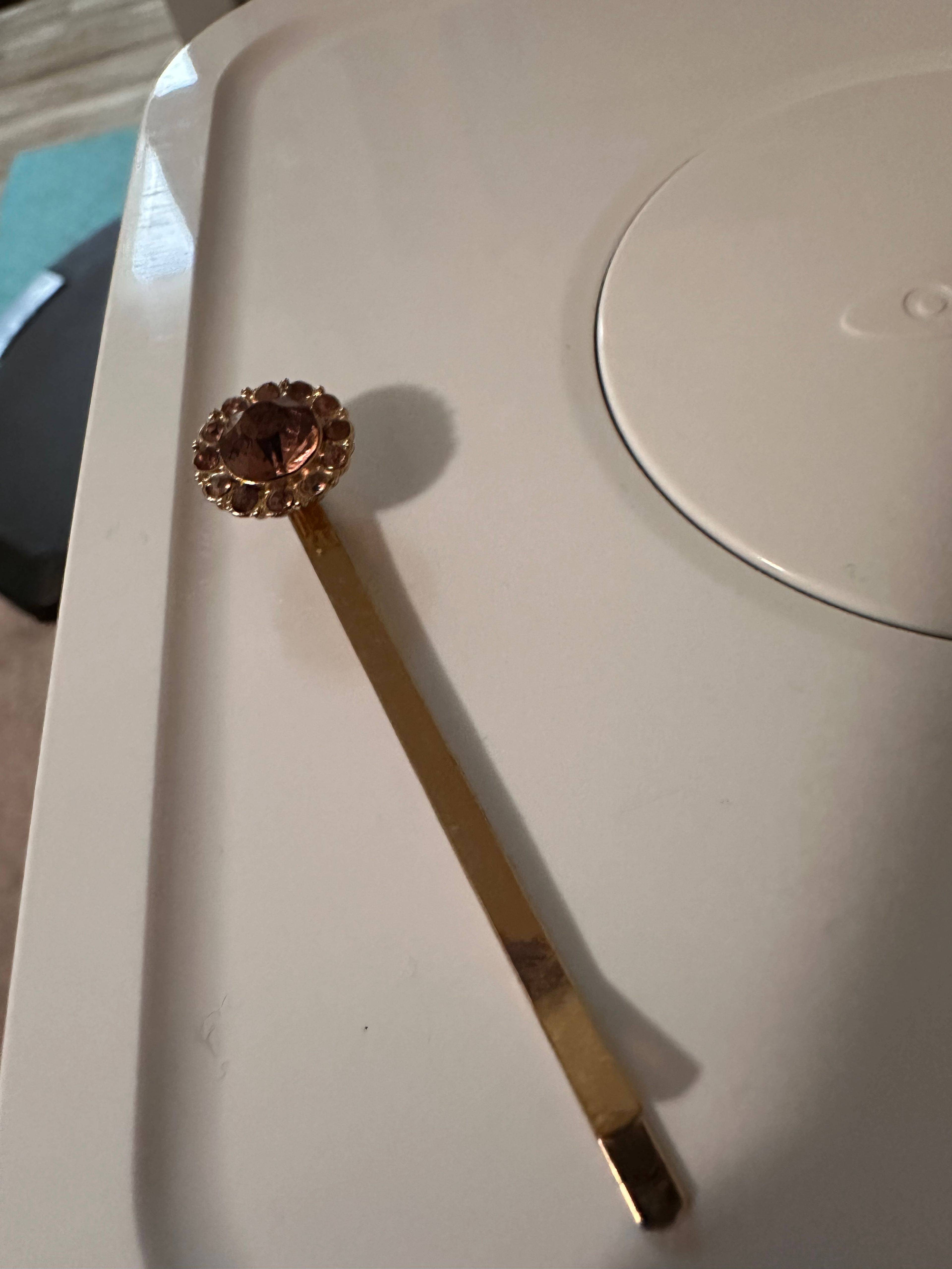 Gold Tone Rhinestone Stick Pin - Image 2