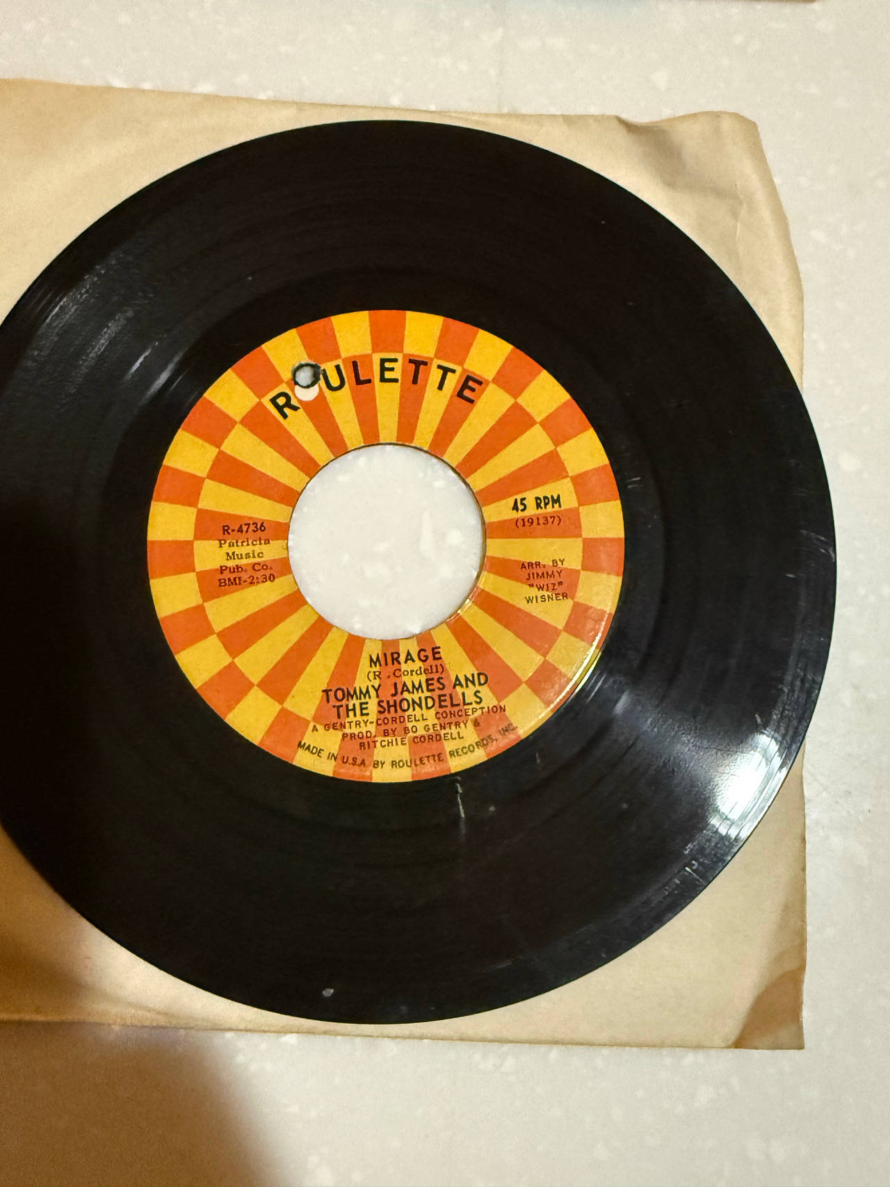 Tommy James and the Shondells - Mirage 7" Vinyl Single