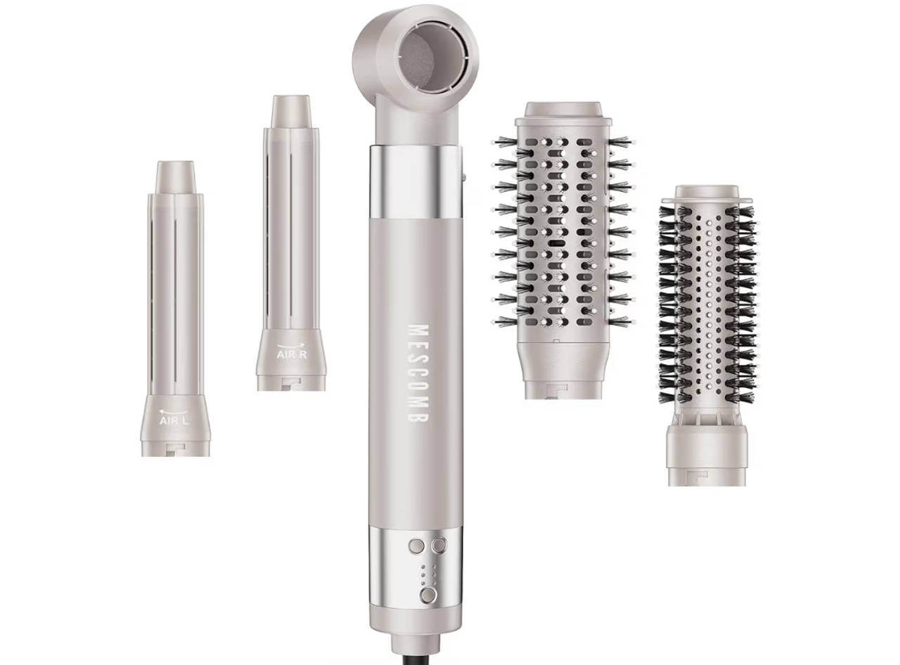 MESCOMB 5 in 1 Hair Air Styler - Rotating Hair Dryer Brush for Fast Dry