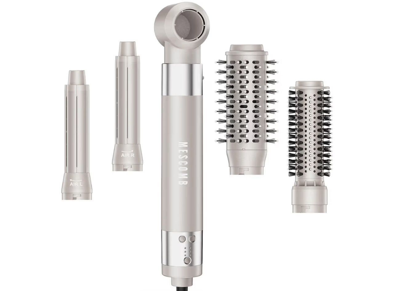 MESCOMB 5 in 1 Hair Air Styler - Rotating Hair Dryer Brush for Fast Dry