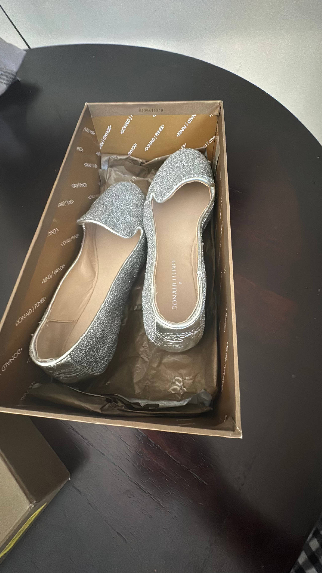 Donald J Pliner Silver Caviar Fabric Shoes