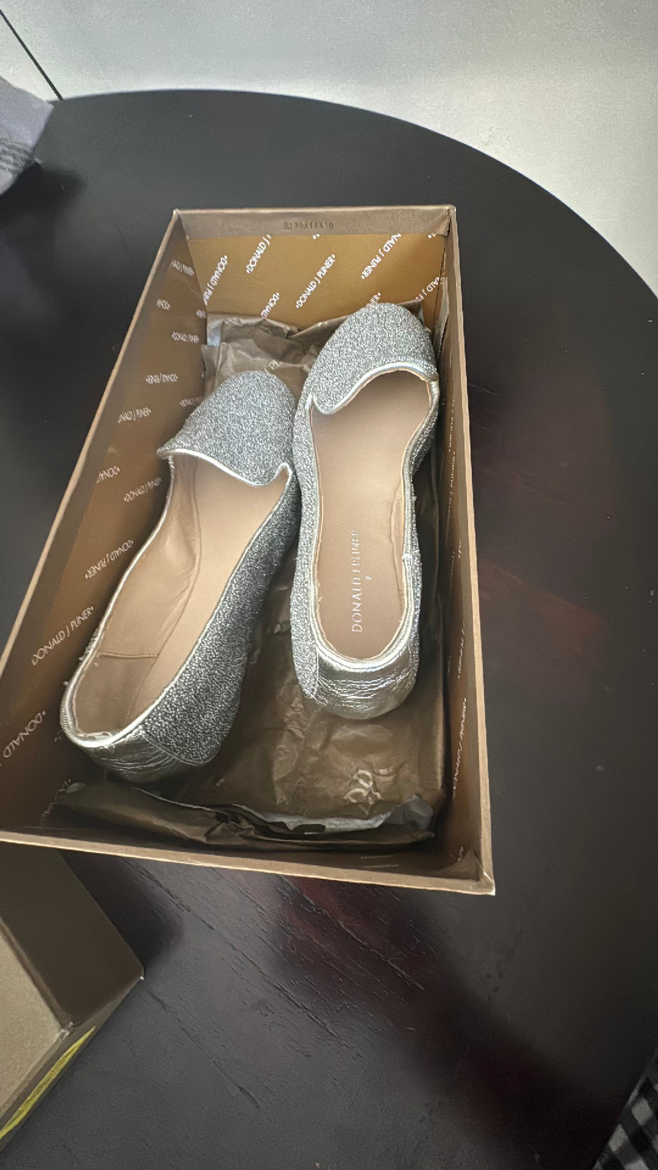 Donald J Pliner Silver Caviar Fabric Shoes