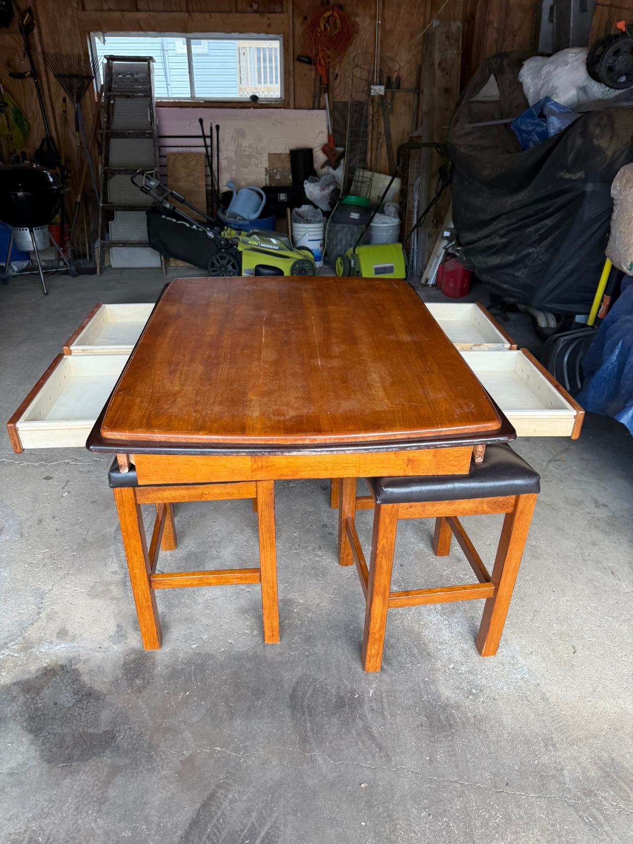 Bistro Table with Drawers & Stools – $180 OBO
