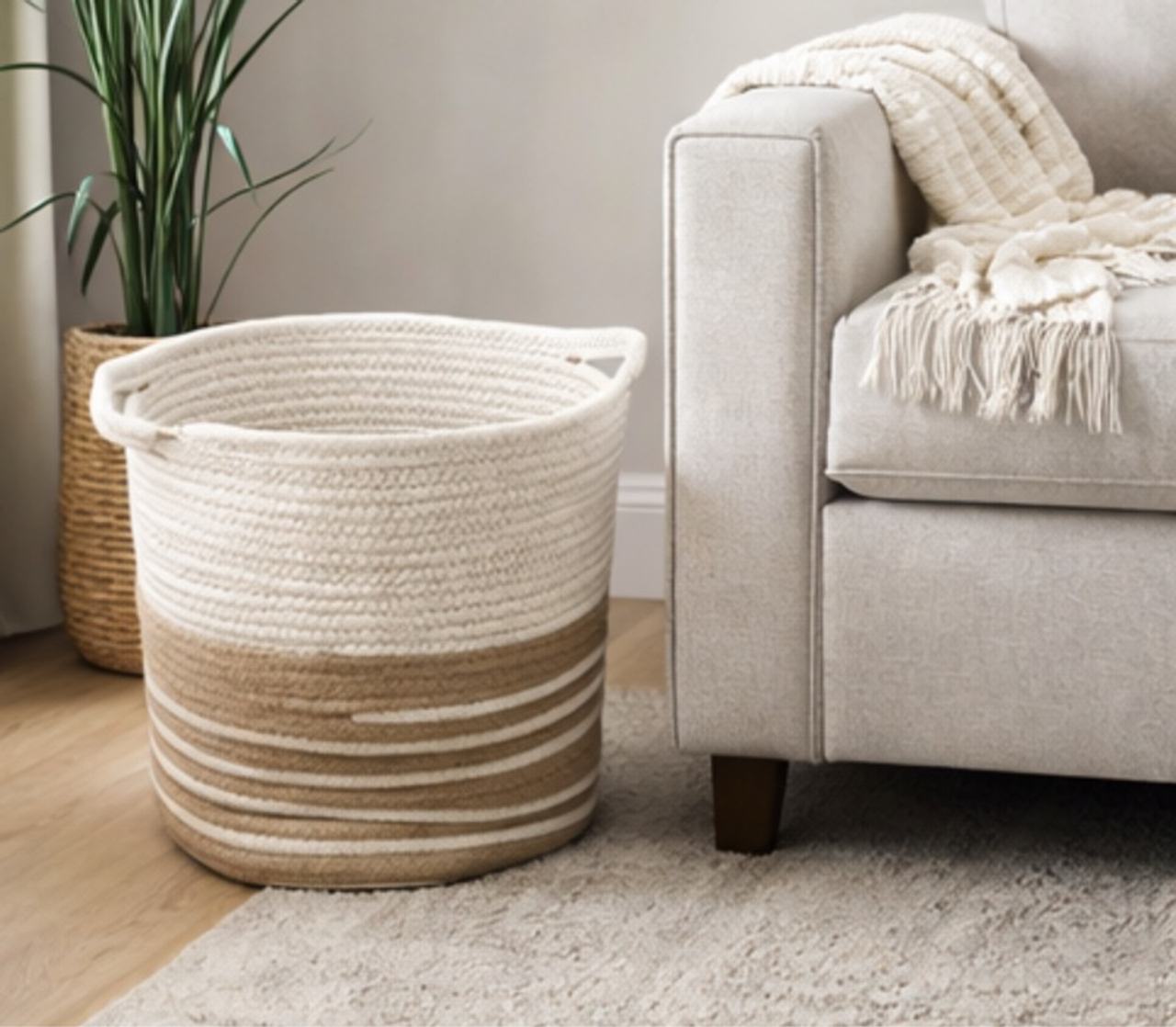 Round Modern Cotton Rope Basket
