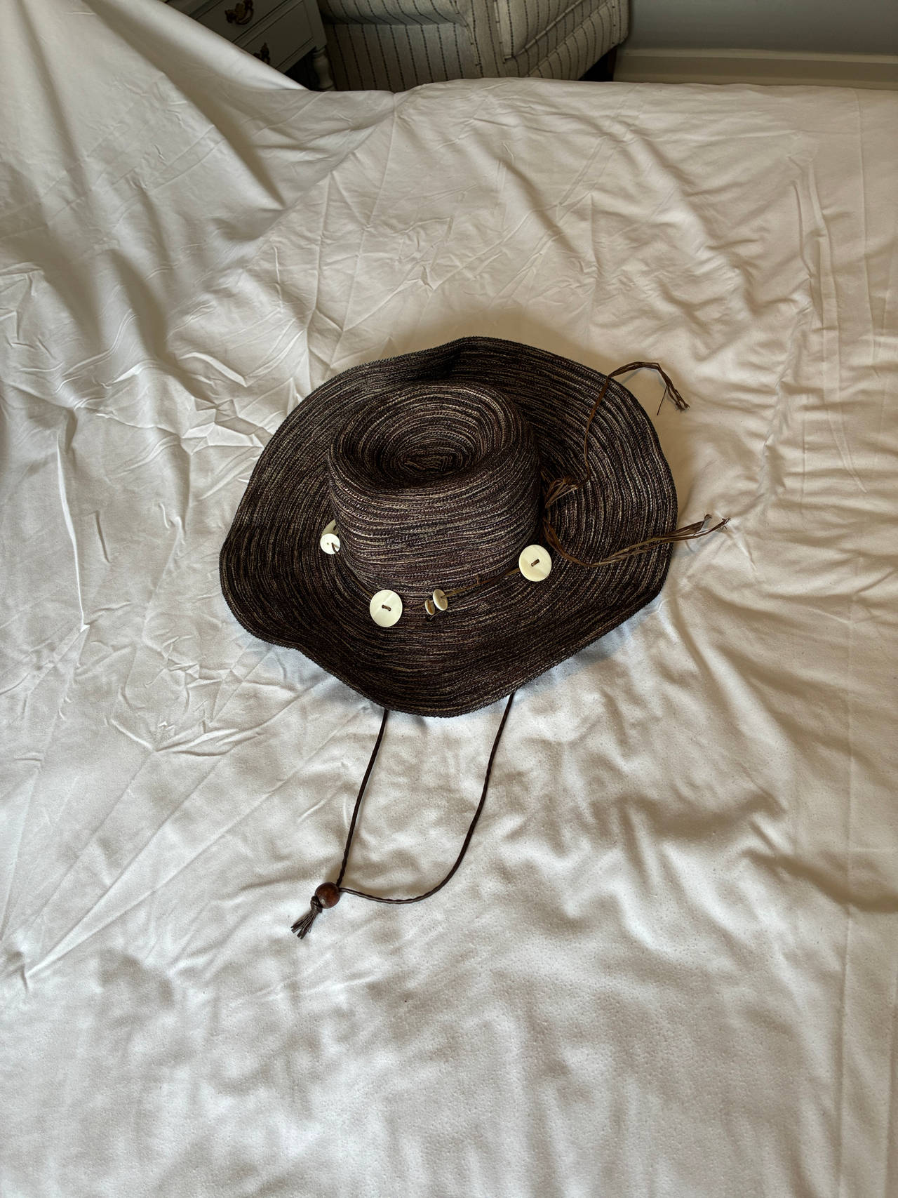 Straw Cowboy Hat with Shell Accents
