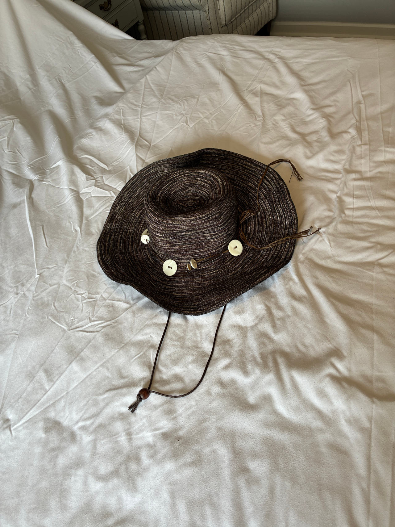 Straw Cowboy Hat with Shell Accents