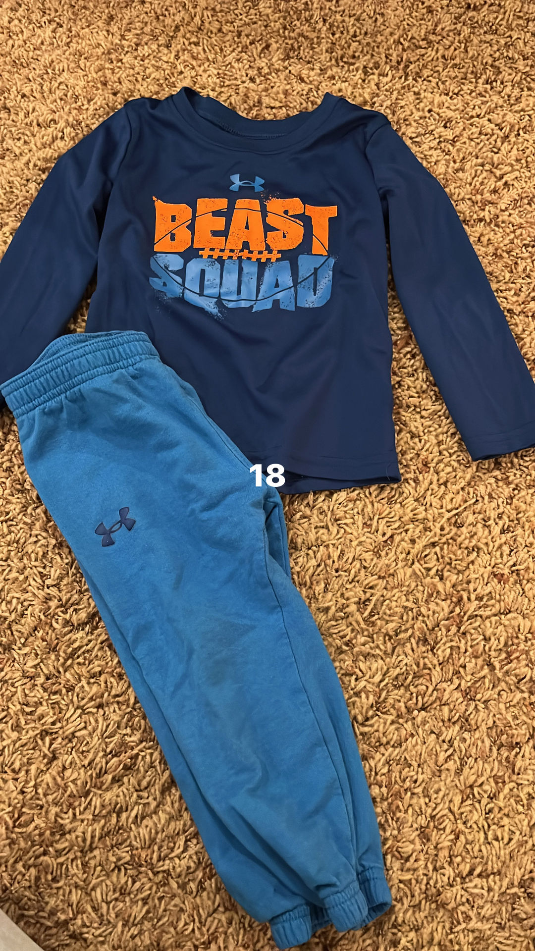 Under Armour Boys Beast Squad Long Sleeve Shirt and Joggers Set 18 months