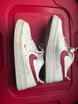 Nike Air Force 1 Low White Red Gold Mini Swoosh - Image 1